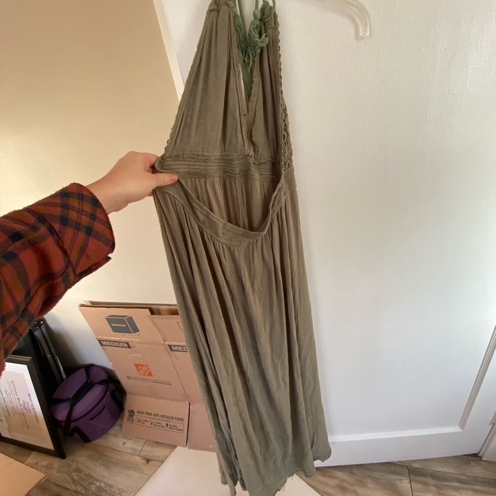Large Green Wishlist Halter Maxi Dress